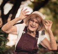 happy old woman